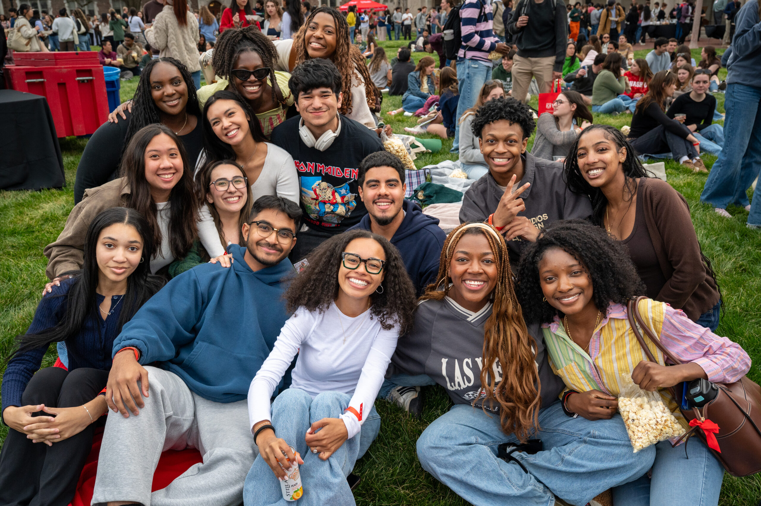 Students smiling for the camera at the 2026 Class Toast. 